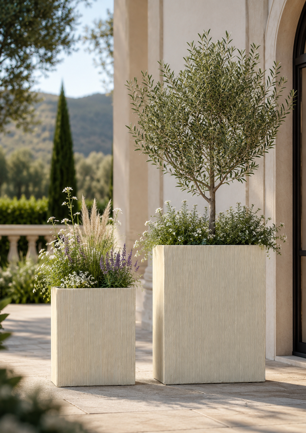 Line Desert tall trough planter pots