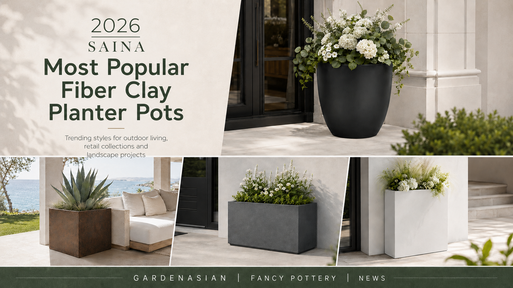 2026 popular fiber clay planter pots
