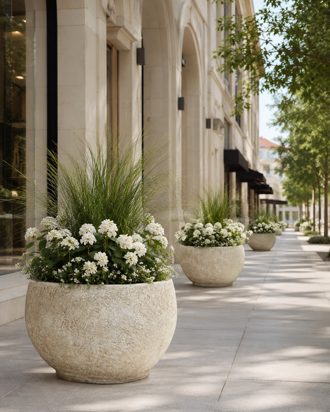 Texa Desert fiberclay planter pot for corridor landscaping
