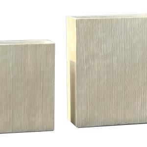 Fiber Clay Outdoor Divider Planter Pots Sets of 2 with Line Texture