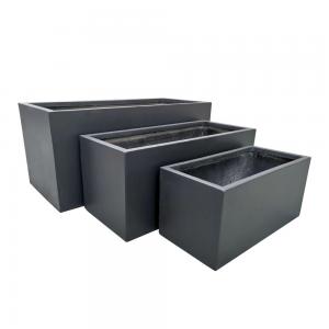 Clay Fibre Charcol Rectangular fiberglass planter pots sets of 3 Clay Fibre Charcol Rectangular fiberglass planter pots sets of 3