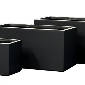 Clay Fibre Charcol Rectangular fiberglass planter pots sets of 3 - 副本