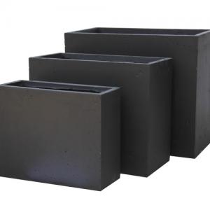 Clayfibre Partition Planters Set of 3 Anthracite Color  Clayfibre Partition Planters Set of 3 Anthracite Color