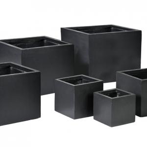 Cube Fiberclay Planter Pots with Various Colors Cube Fiberclay Planter Pots with Various Colors