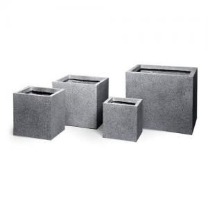 Cubi Fibre Clay Planters Atlanta Set of 4 Granite Grey Color
