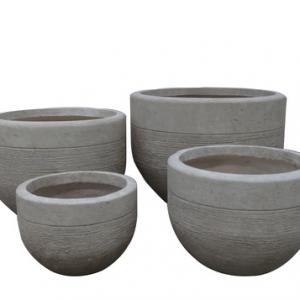 Fiberclay Planters Egg Pots Sets of 4 Textured Finish Fiberclay Planters Egg Pots Sets of 4 Textured Finish
