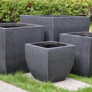 Tapered Fibreclay planters Sets Honey Comb Effect Tapered Fibreclay planters Sets Honey Comb Effect