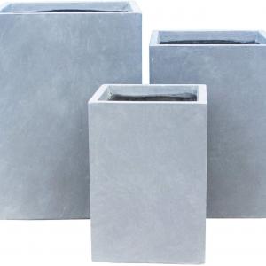 High Cubi Clayfibre planter pots set of 3 Smooth Finishing 