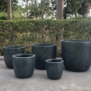 Fiberclay Planters Egg Pots Sets of 3 Textured Finishing Fiberclay Planters Egg Pots Sets of 3 Textured Finishing