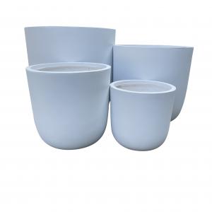 Fibreclay planters Egg pots Sets of 3 White