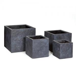 Cubi Fibre Clay Planters Atlanta Set of 3 Granite Color