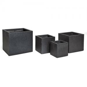 Fibreclay planters Cubi Set of 4 Nevada Granite Effect