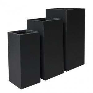 High Cubi Clayfibre planter pots set of 3 Smooth Finishing Anthracite Color