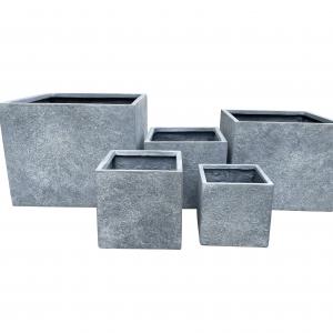 Cubi Fiber Clay Planters Textured Set of 3