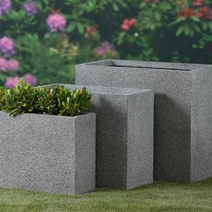 Fiberclay Planters Rectangular Pots Sets of 3 Granite outlooking Fiberclay Planters Rectangular Pots Sets of 3 Granite outlooking
