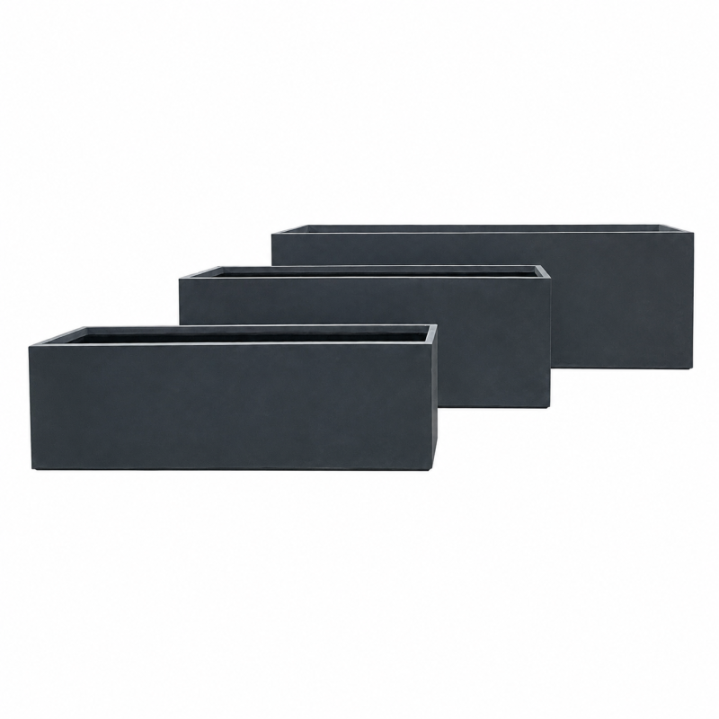 Wholesale Large Trough Fiber Clay Pots, Outdoor Fibre Clay Planter Boxes for Garden Flowerpots and Big Project Use