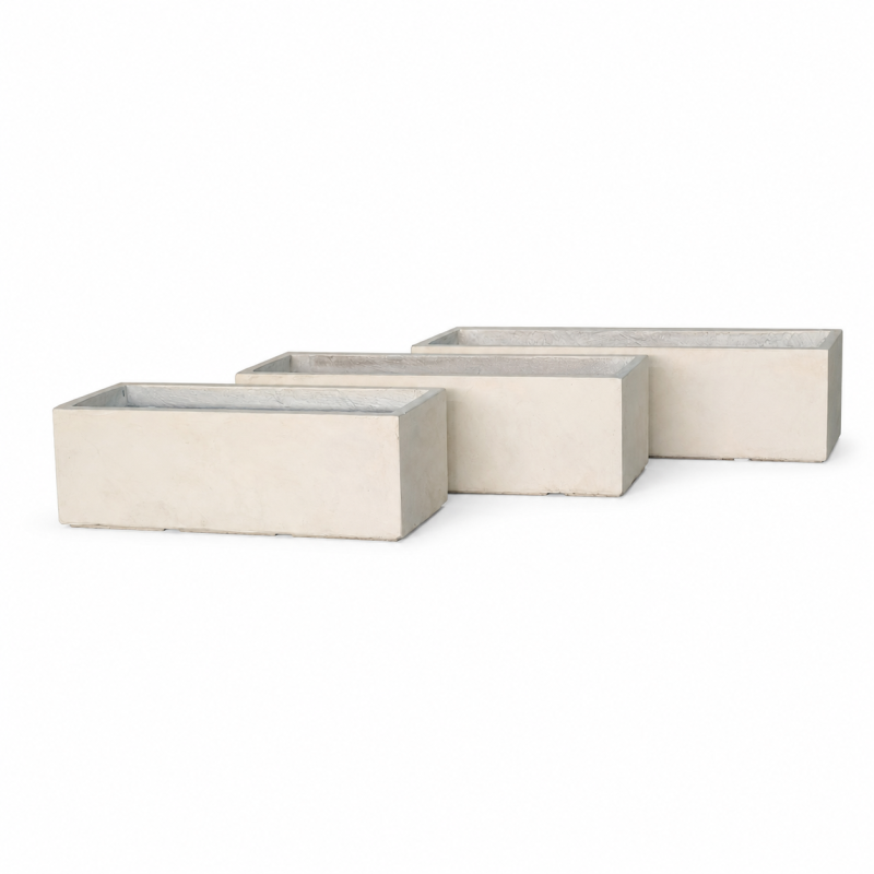 Wholesale Large Trough Fiber Clay Pots, Outdoor Fibre Clay Planter Boxes for Garden Flowerpots and Big Project Use