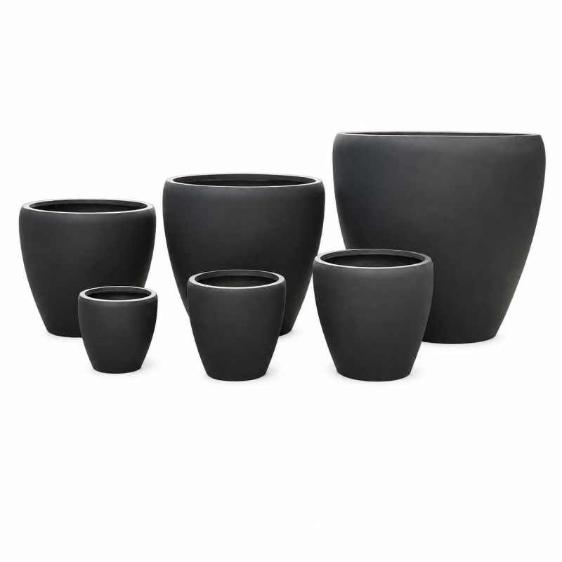 Wholesale Large Round Fiber Clay Pots, Outdoor Fibre Clay Garden Flowerpots from Fiberclay Pot Manufacturer for Big Project Use